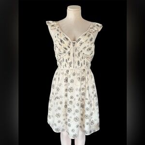 Versona Floral Cream and Black Summer Dress